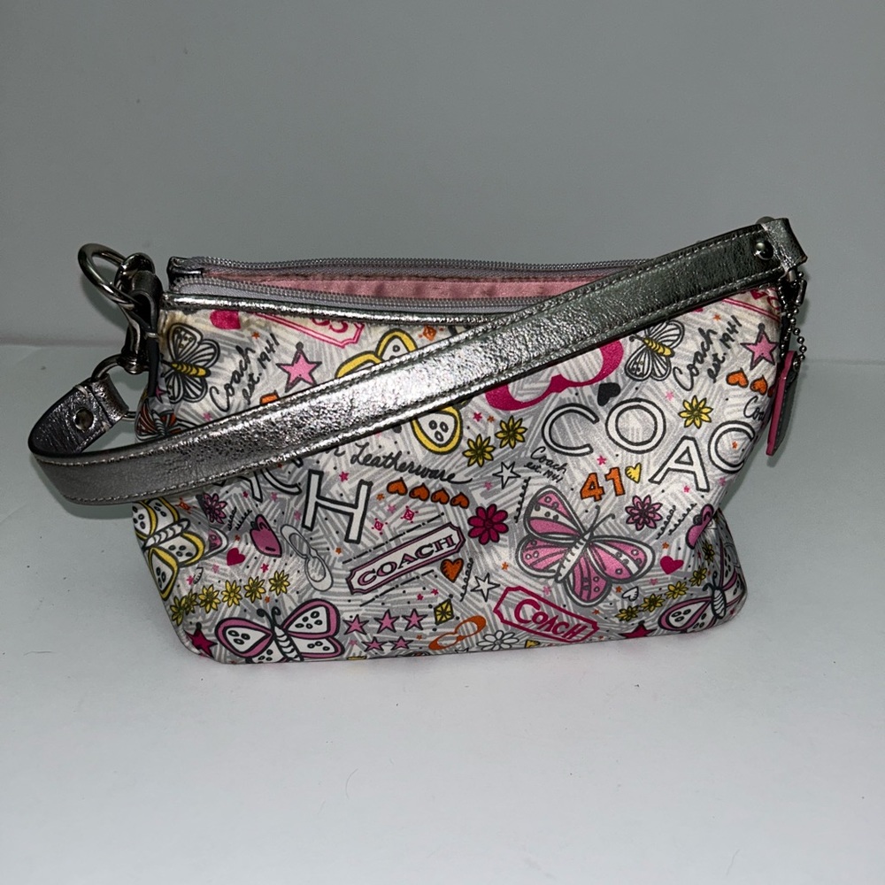 Coach Poppy Graffiti butterfly Pink small purse
